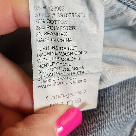 Banjara High Rise Straight Leg Cargo Jeans, Medium Blue Wash, 5/26 - Picture 6 of 7